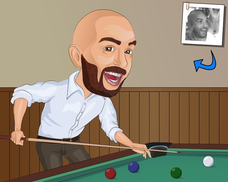 Pool player portrait