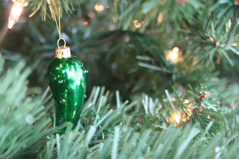 Pickle ornament in Christmas Tree