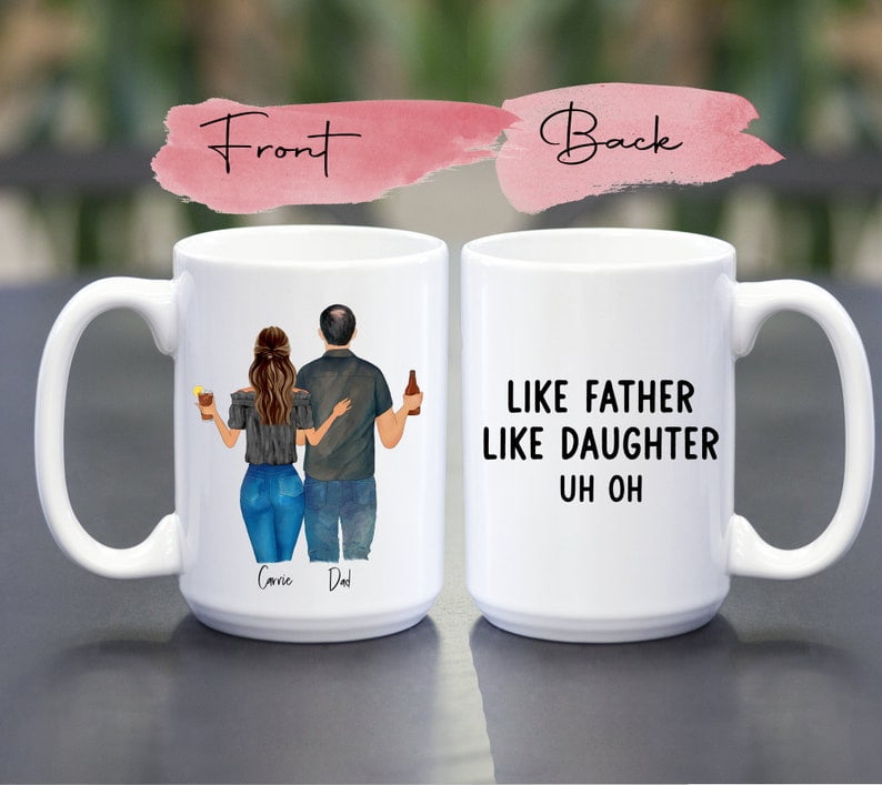 Like Father Like Daughter Personalized Ceramic Coffee Mug