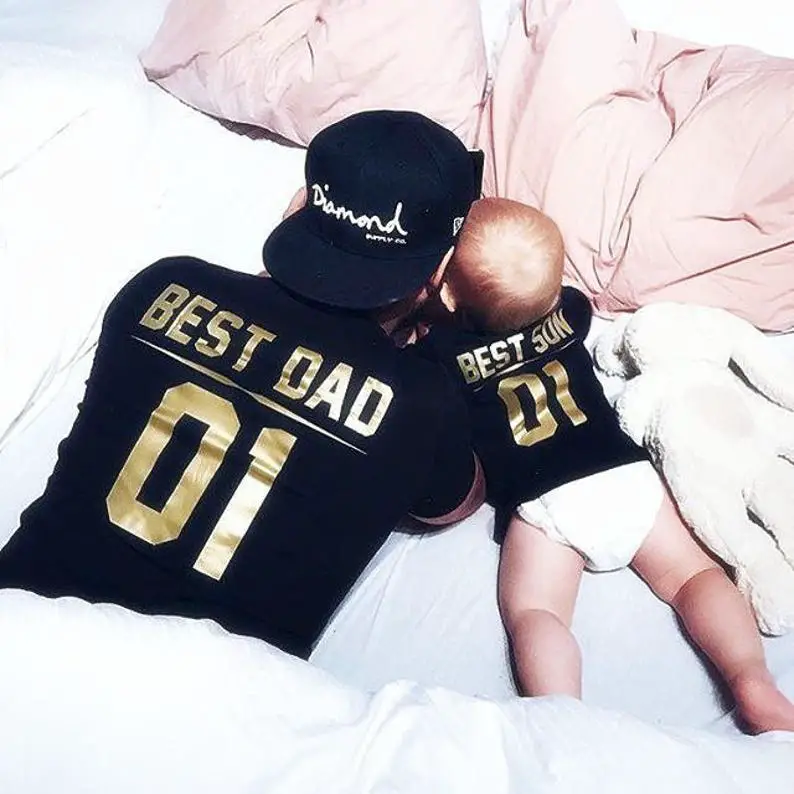 Dad and baby matching shirts