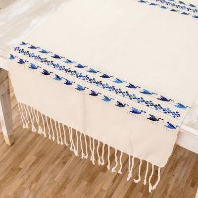 Hand Woven Ivory Table Runner