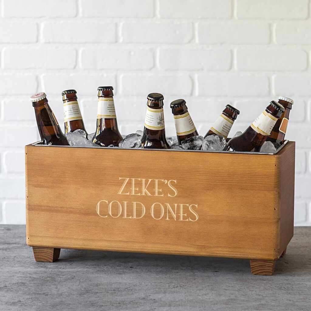 Personalized Wood Beer Chiller