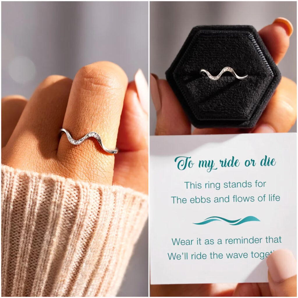 Ebbs And Flows Minimalist Wave Ring