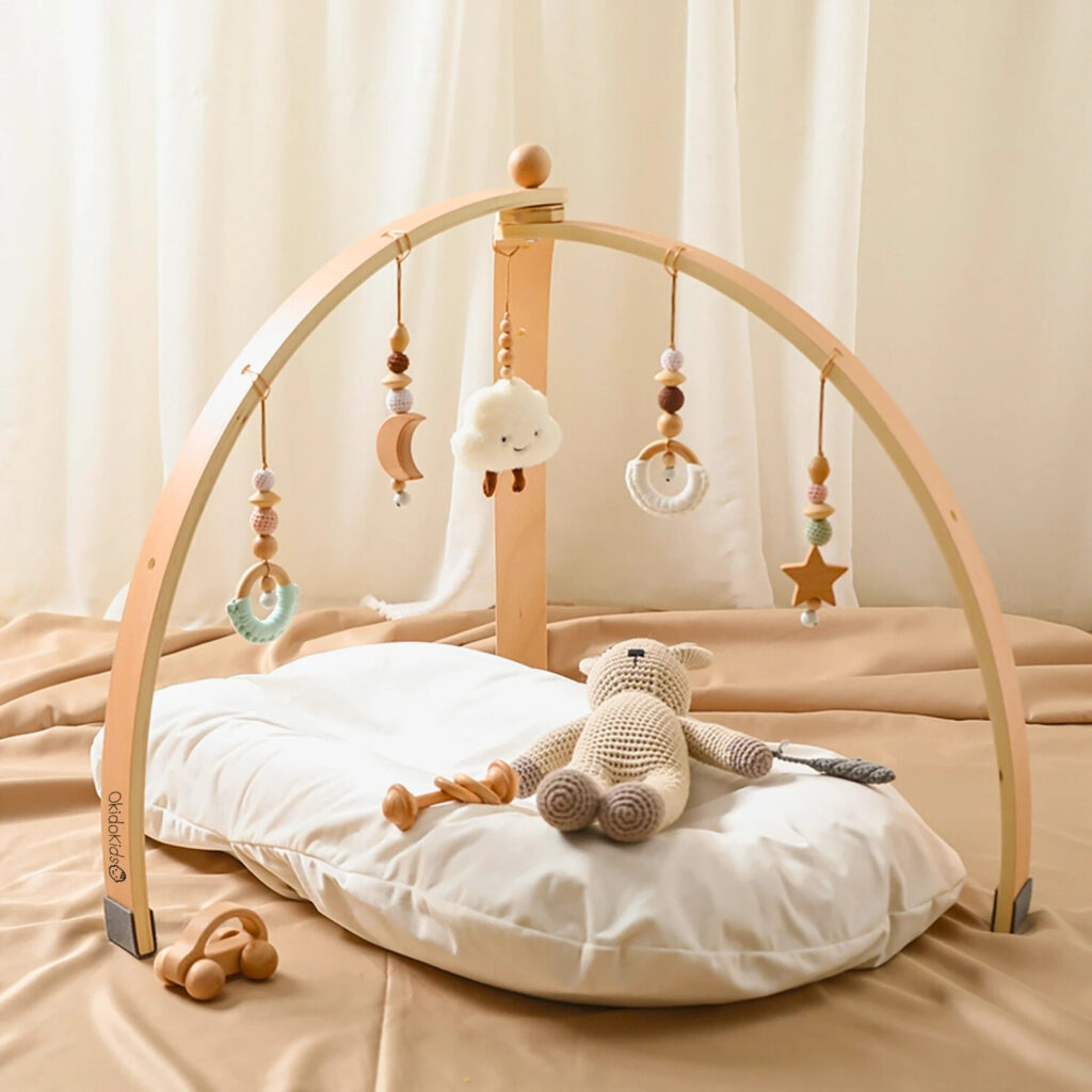 Handcrafted Montessori Wooden Baby Play Gym