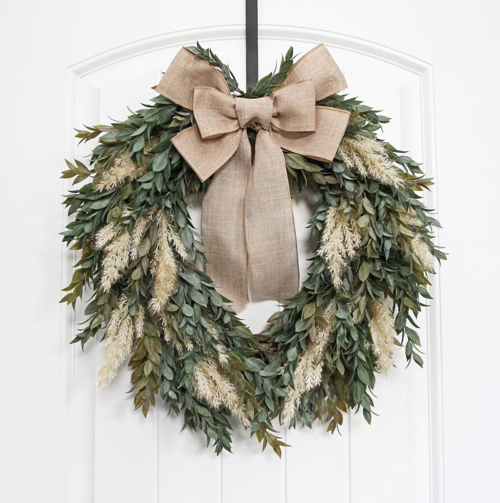 Pampas Grass and Ruscus Wreath