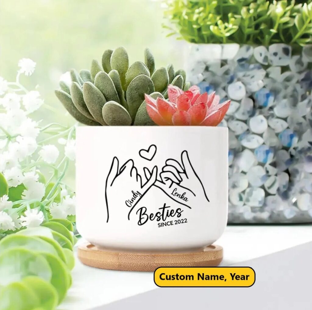 Personalized Besties Plant Pot