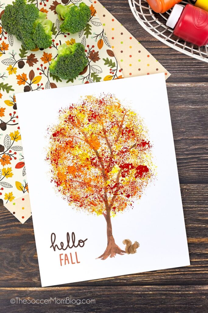 Broccoli Fall Tree Stamping