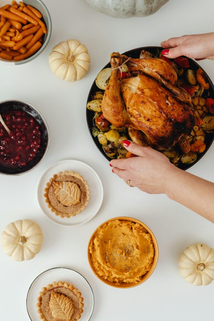 Preparing a Thanksgiving meal