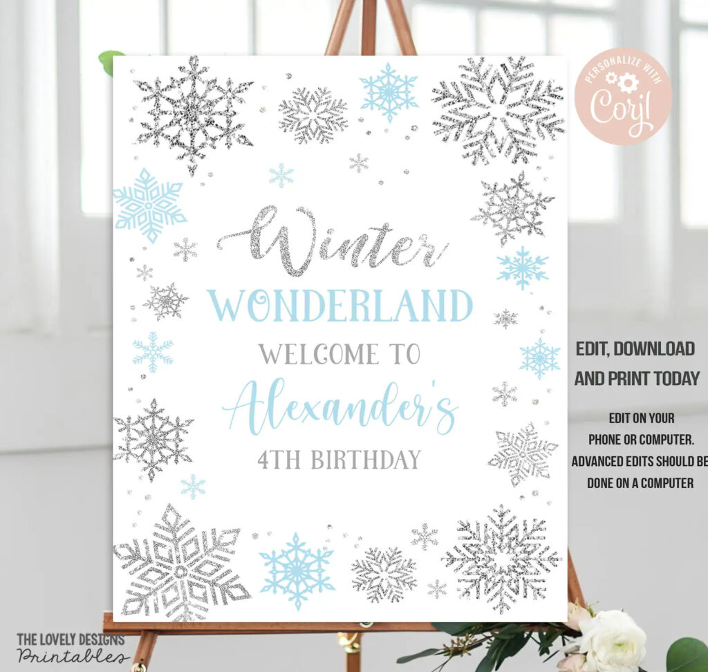 Winter Wonderland Welcome Sign