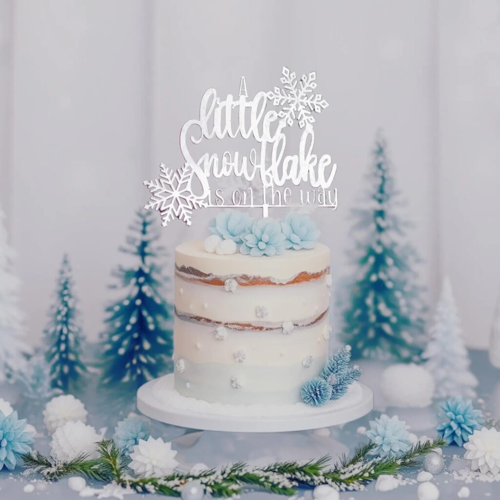 Snowflake Baby Shower Cake Idea