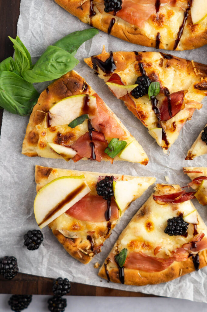 Blackberry Pear Prosciutto Pizza