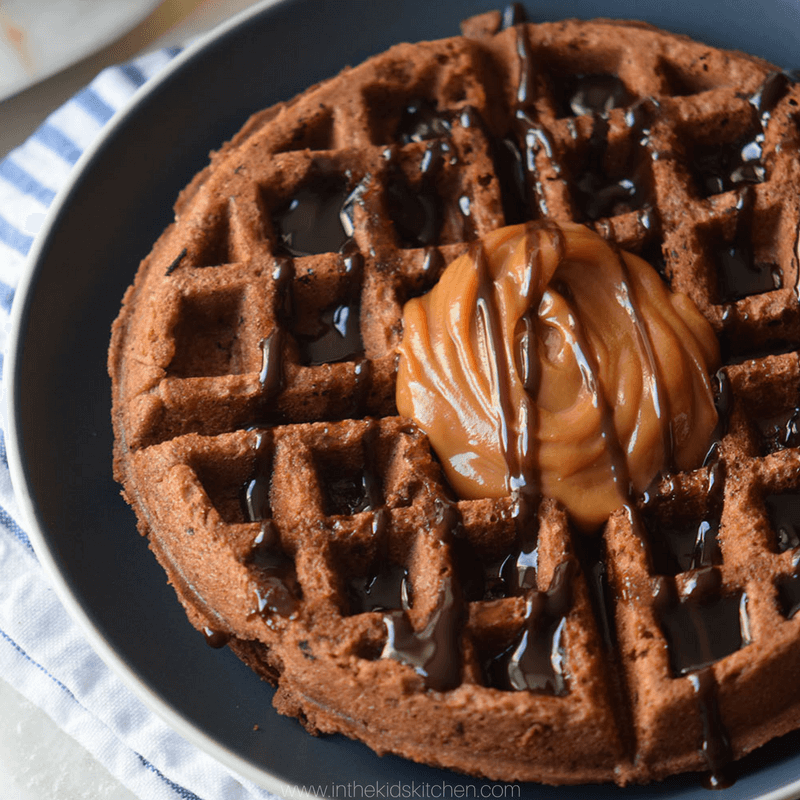 Chocolate Caramel Waffles