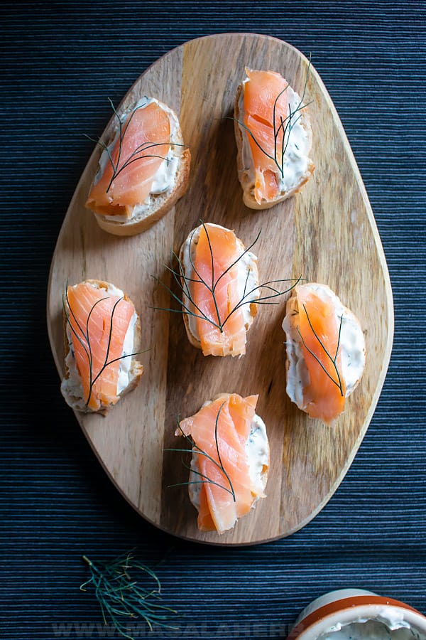 Smoked Salmon Appetizer with Dill Sour Cream