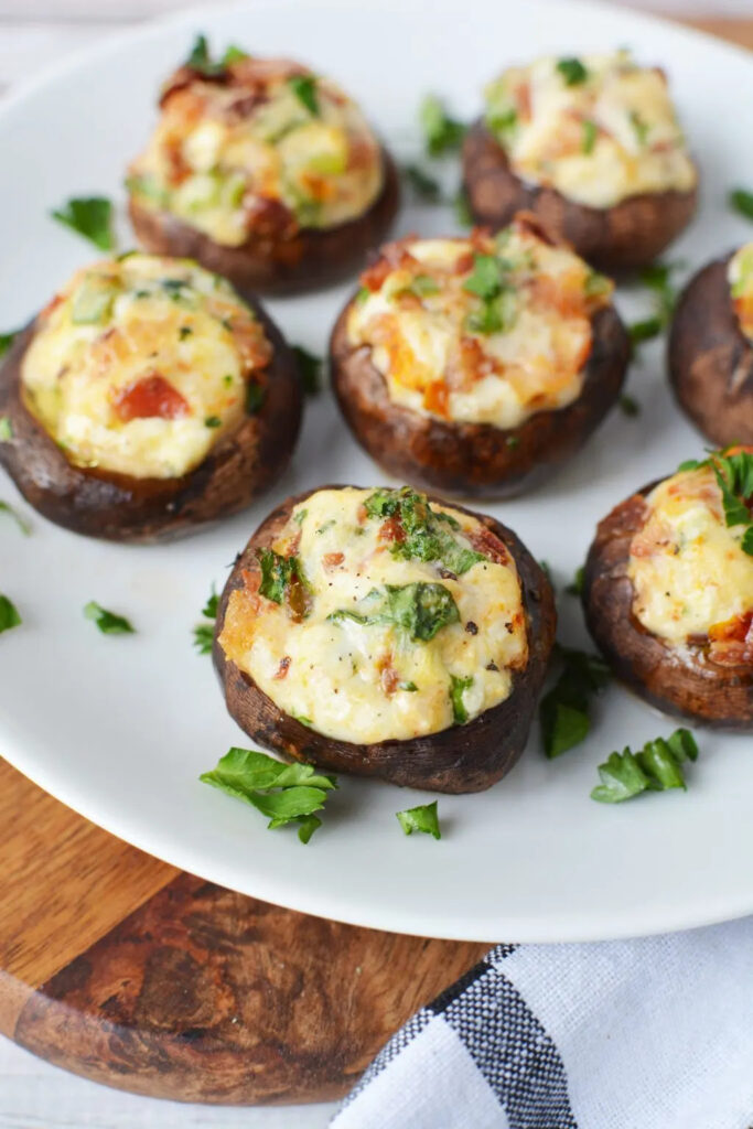 Bacon and Fontina Cheese Stuffed Mushrooms