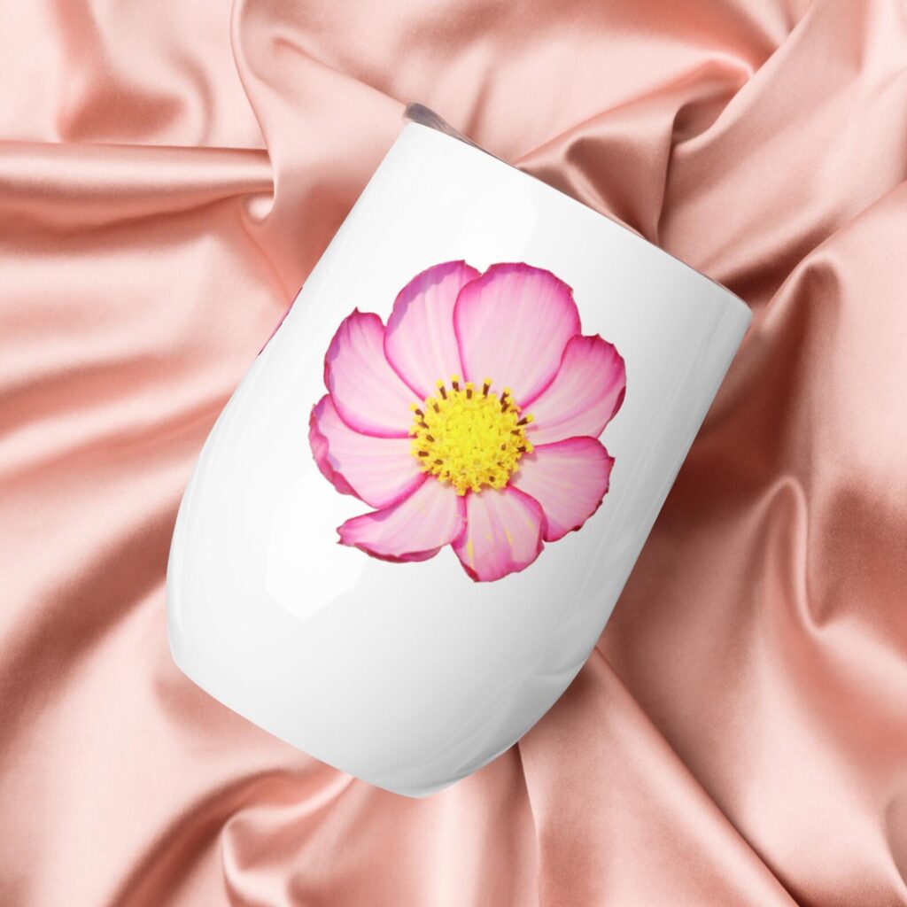 Cosmos Blossom Wine Tumbler