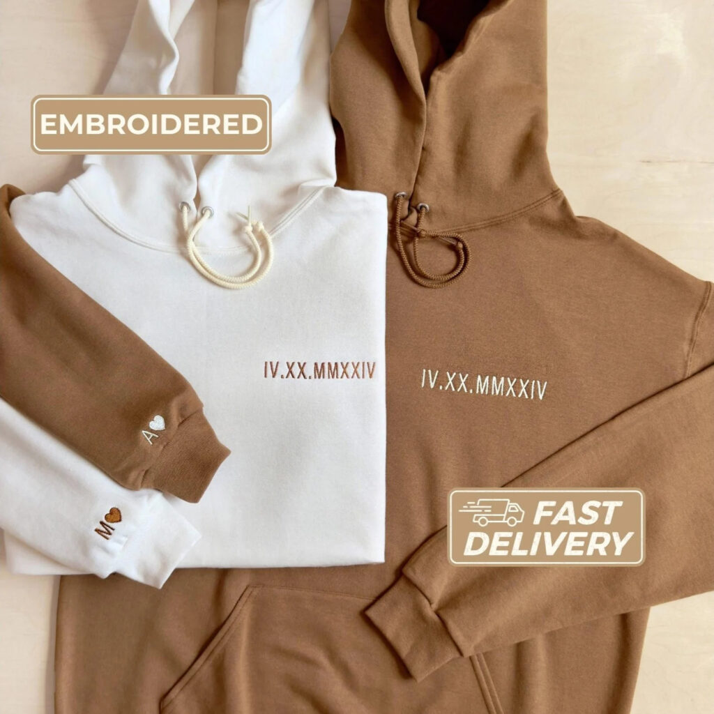 Custom Embroidered Roman Numeral Hoodie