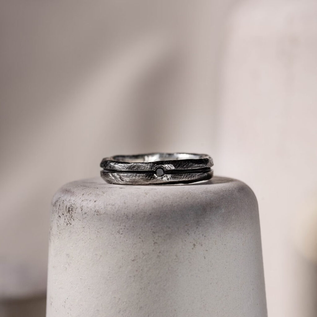 Men Ring Black Diamond