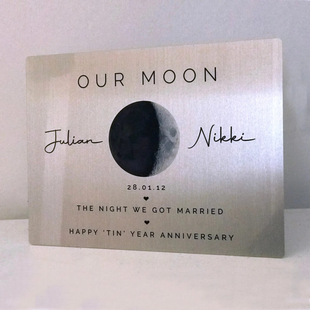 Moon Phase Tin Plaque