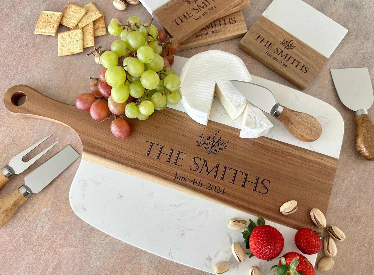 Personalized Marble Cheese Board