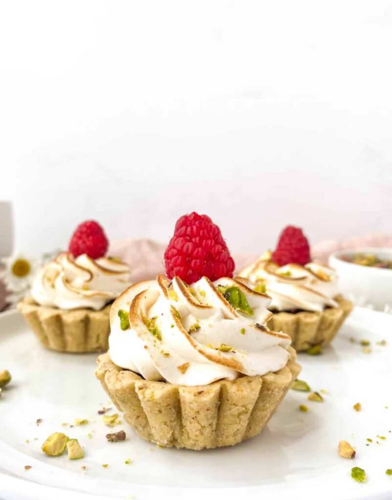 Raspberry Tartlets with Pistachio Crust