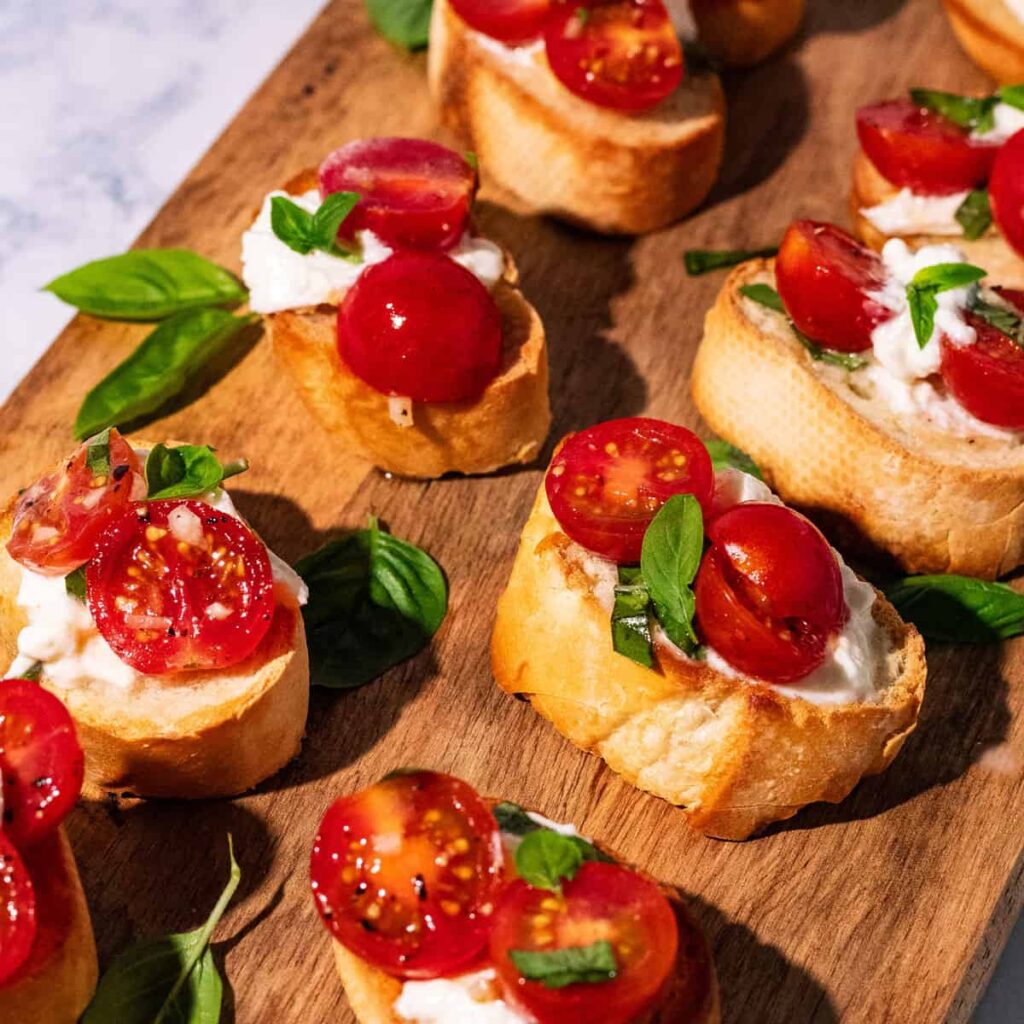 Tomato and Burrata Bruschetta Toast