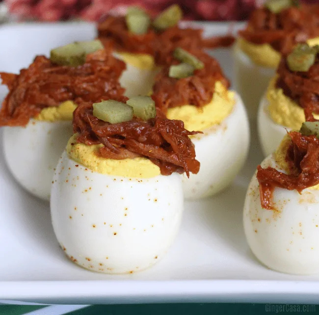 Pulled Pork Deviled Eggs