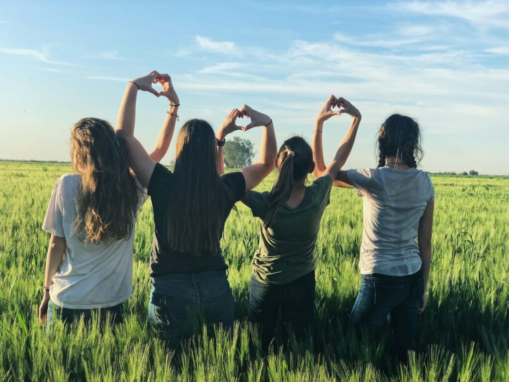 Outdoor photoshoot with friends