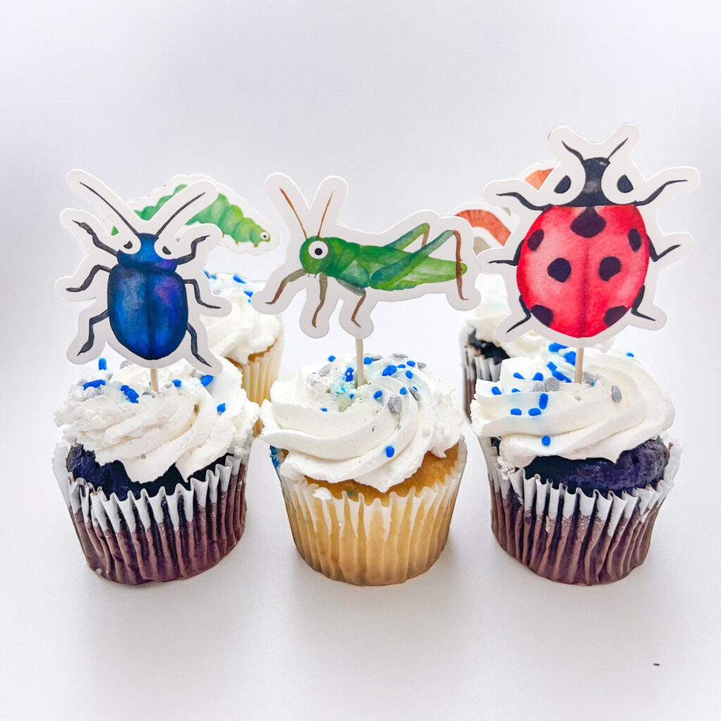 Bug birthday toppers