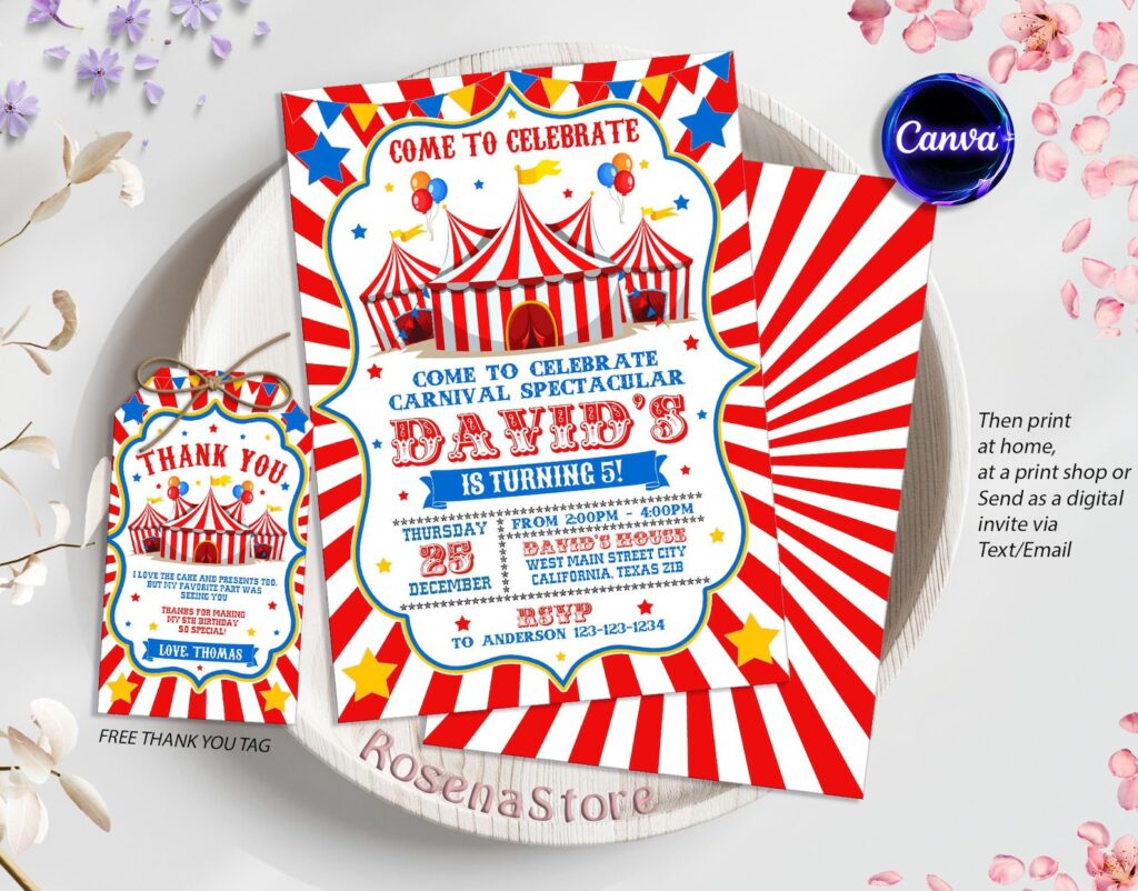 Carnival Birthday Invitation