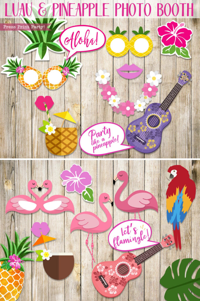 Hawaiian Luau Photo Booth Props