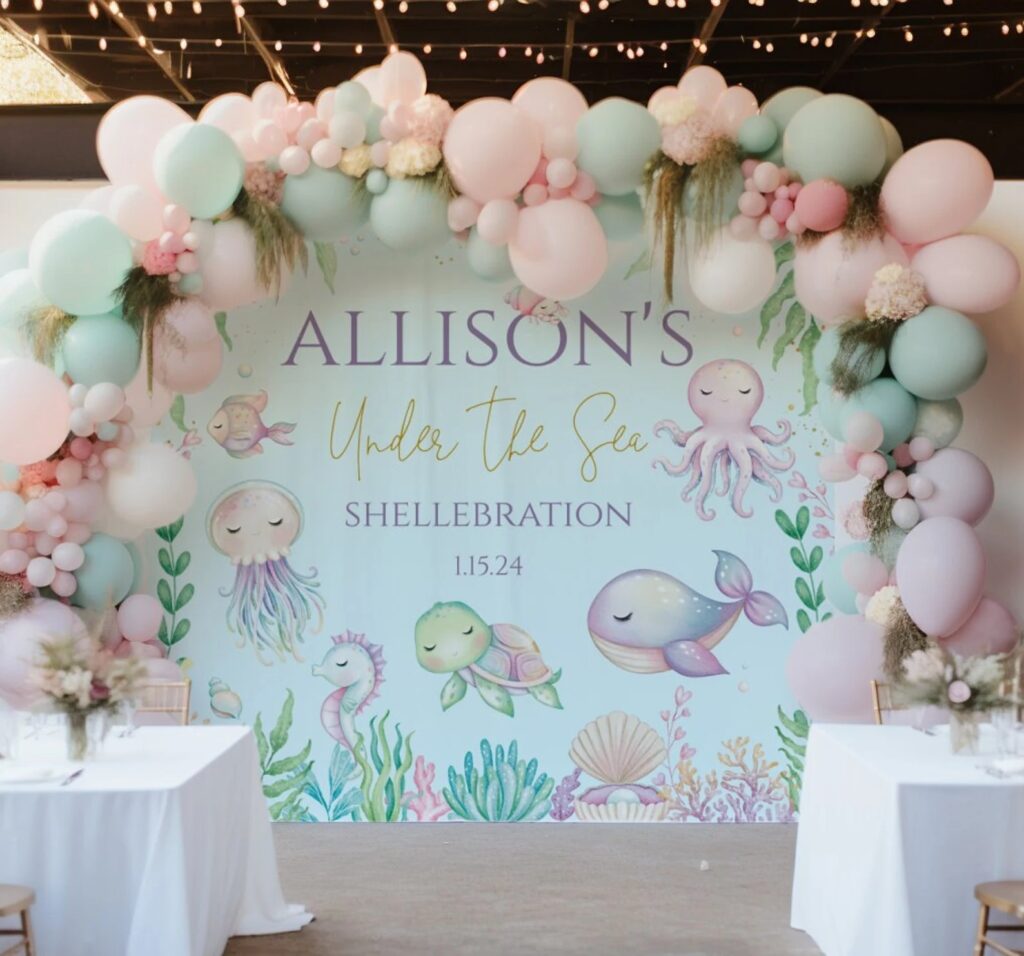 Pastel Under The Sea Birthday Backdrop
