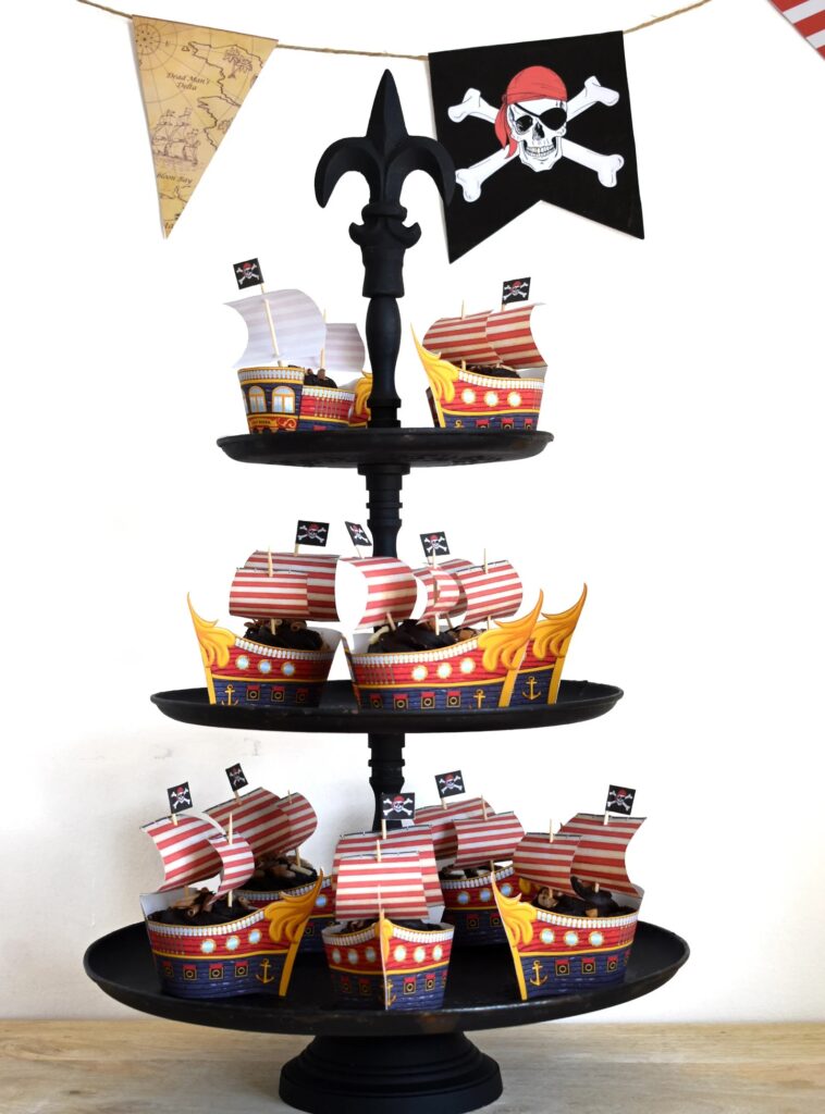 Pirate Cupcake Skirts & Toppers