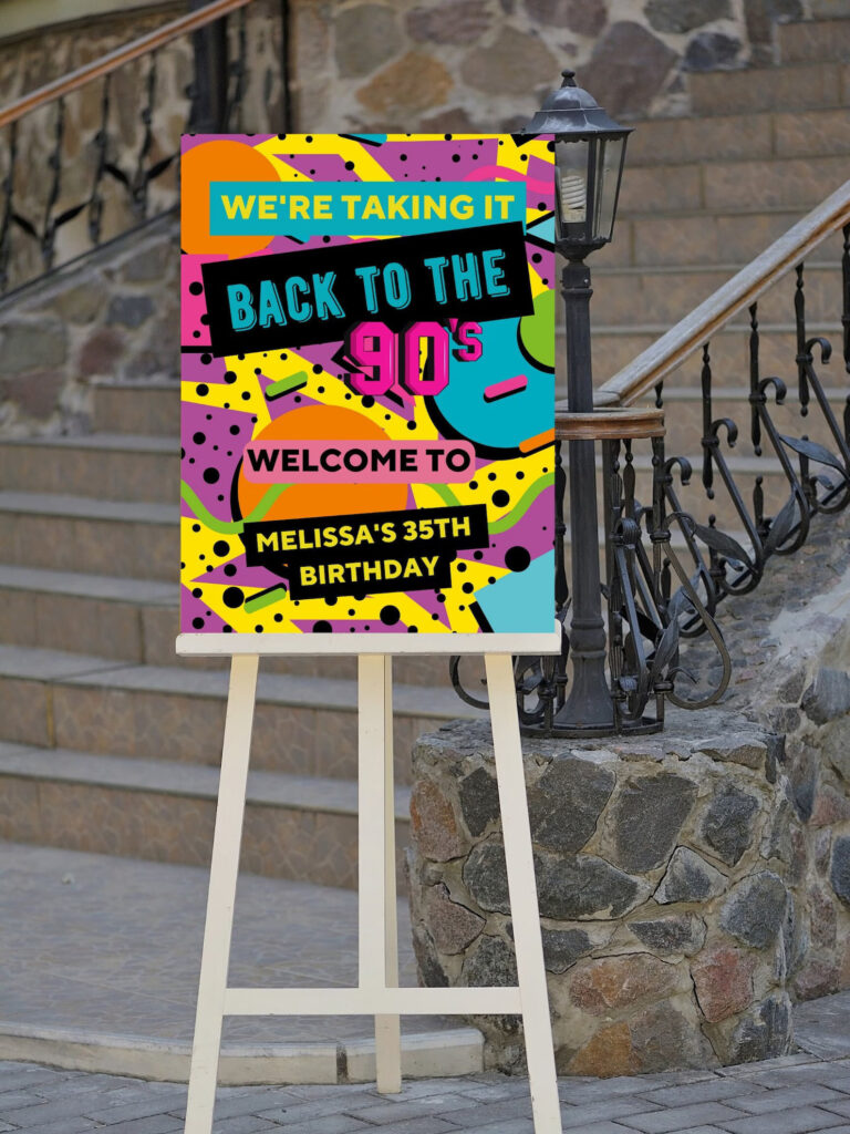 90s Party Welcome Sign