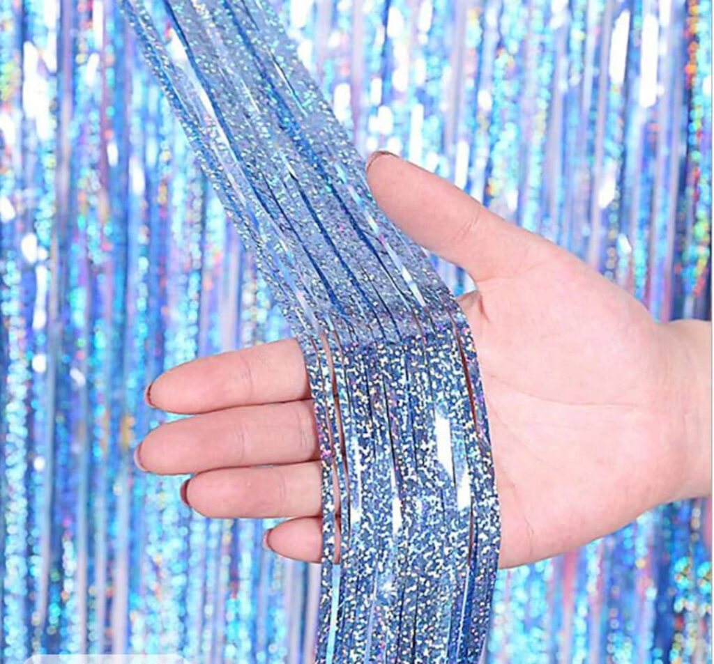 Blue Tinsel Curtain