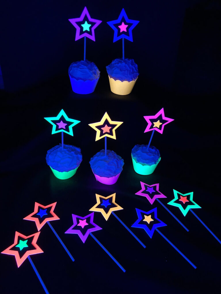 Glow in the Dark Cupcake Toppers