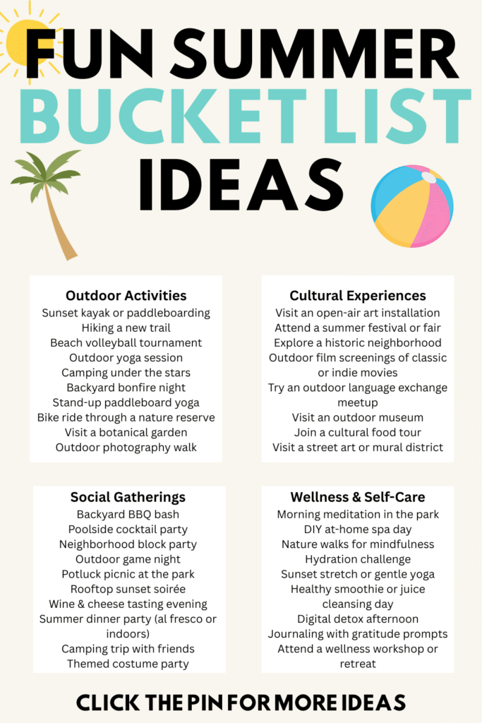 Summer Bucket List