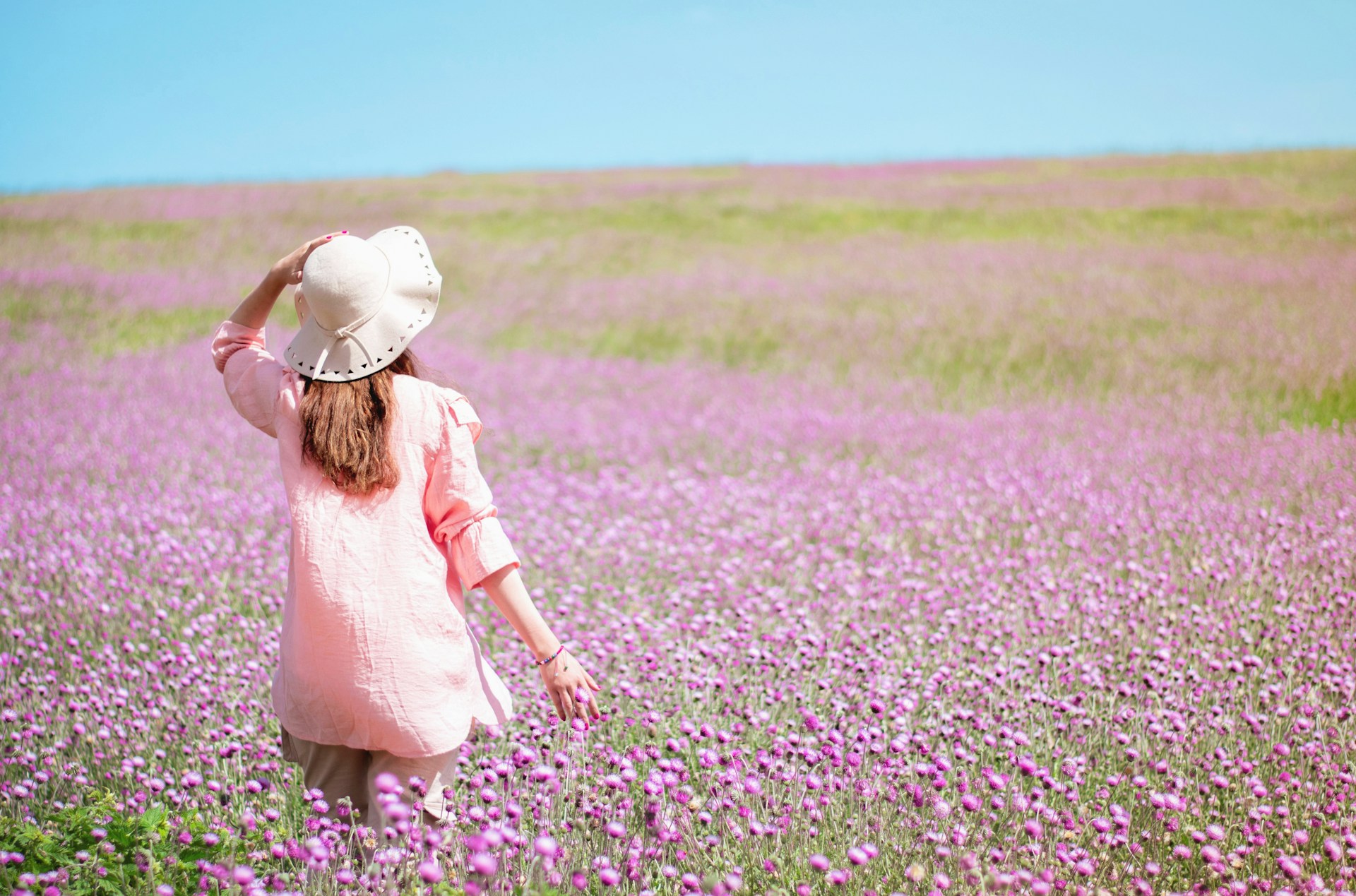 Woman in a Flower Field